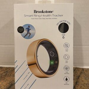Brookstone Smart Ring Health Tracker Size 6 Gold New in Box